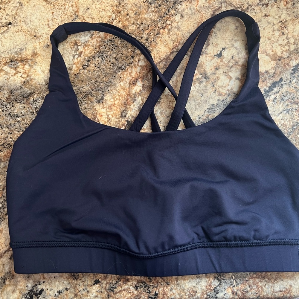 Women's Black Strappy Sports Bra - Energy